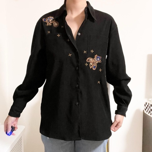 Vintage 1990's Napa Valley Paisley Embellished Button Down Shirt - Picture 3 of 4